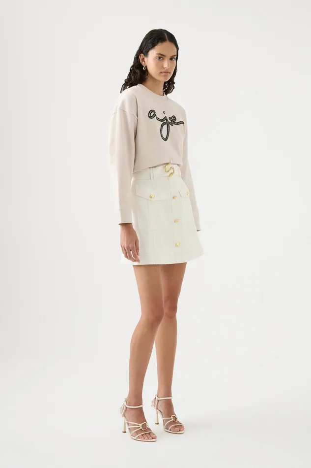 Women Beacon Utility Mini Skirt Ivory Aje Skirts