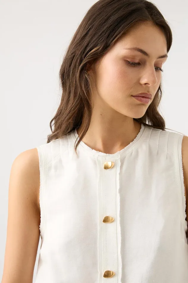 Women Bessie Shell Top Ivory Aje Tops