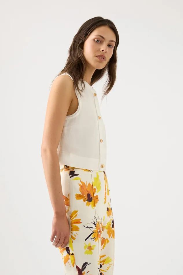 Women Bessie Shell Top Ivory Aje Tops
