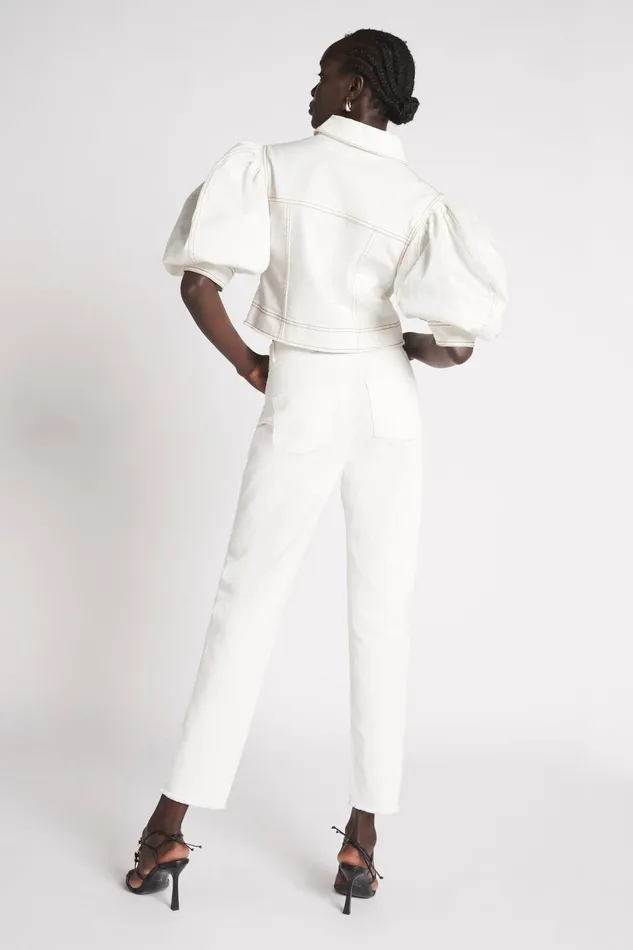 Women Bianca Denim Belted Jean White Aje Pants