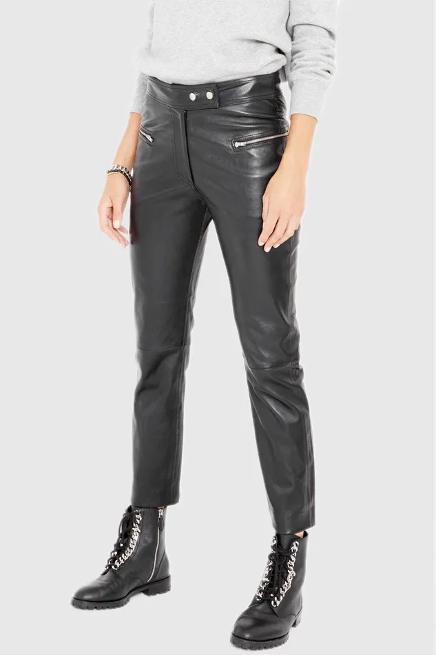 Women Bottoms Rebecca Minkoff Poppy Leather Legging Black