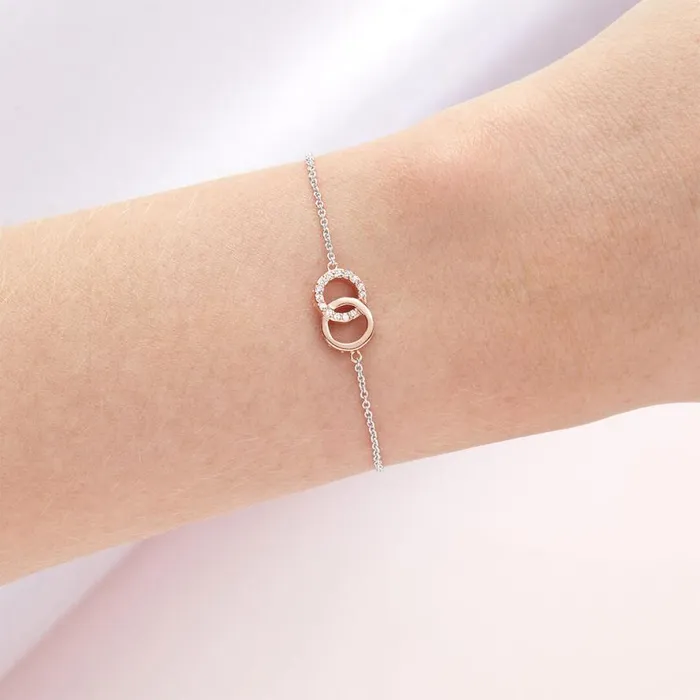 Women Bracelets Olivia Burton Bejewelled Interlink Chain Bracelet Rose Gold and Silver Women Bracelets Olivia Burton Bejewelled Interlink Chain Bracelet Rose Gold and Silver