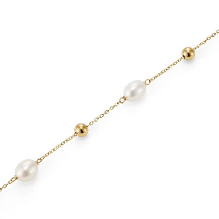 Women Bracelets Olivia Burton By The Sea Pearl Gold Plated Bracelet