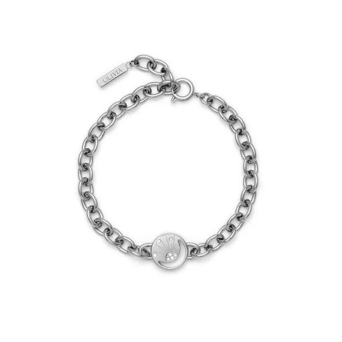 Women Bracelets Olivia Burton Celestial Sun Silver Tone Bracelet