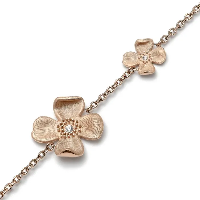 Women Bracelets Olivia Burton Dogwood Flower Carnation Gold Bracelet