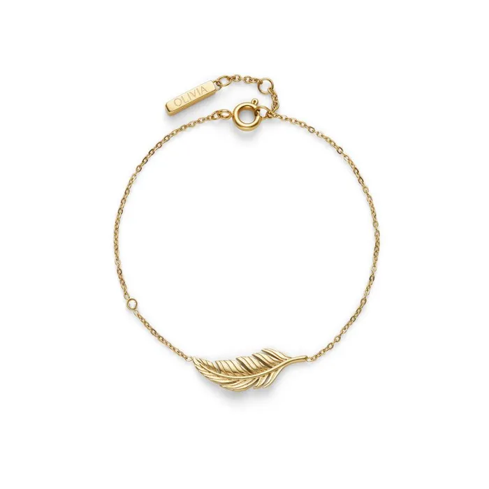 Women Bracelets Olivia Burton Feather Gold Plated Bracelet