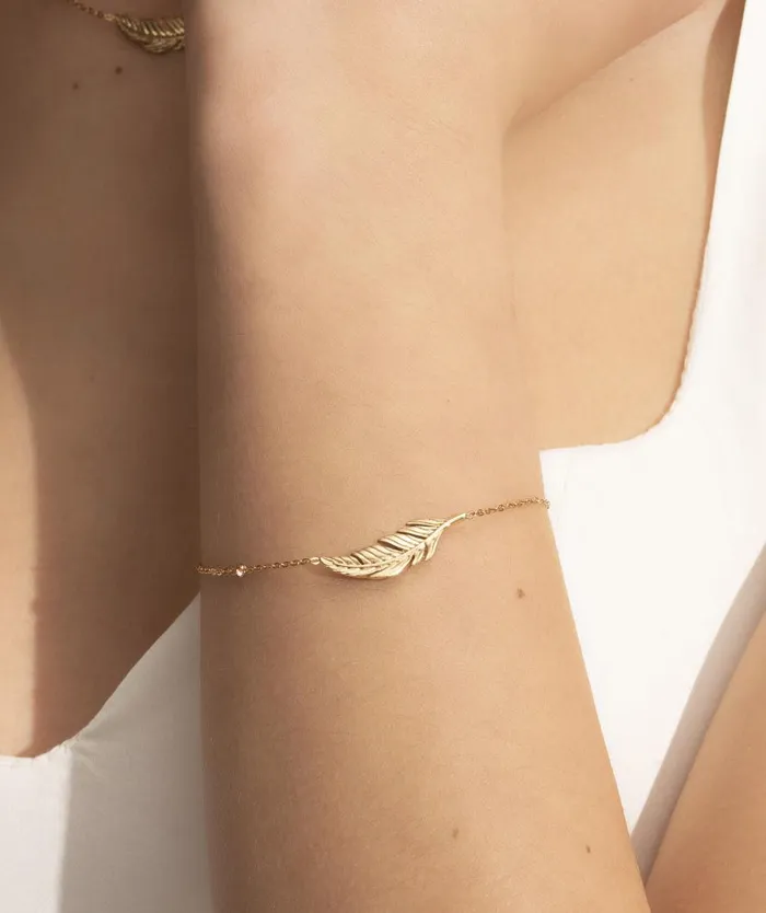 Women Bracelets Olivia Burton Feather Gold Plated Bracelet