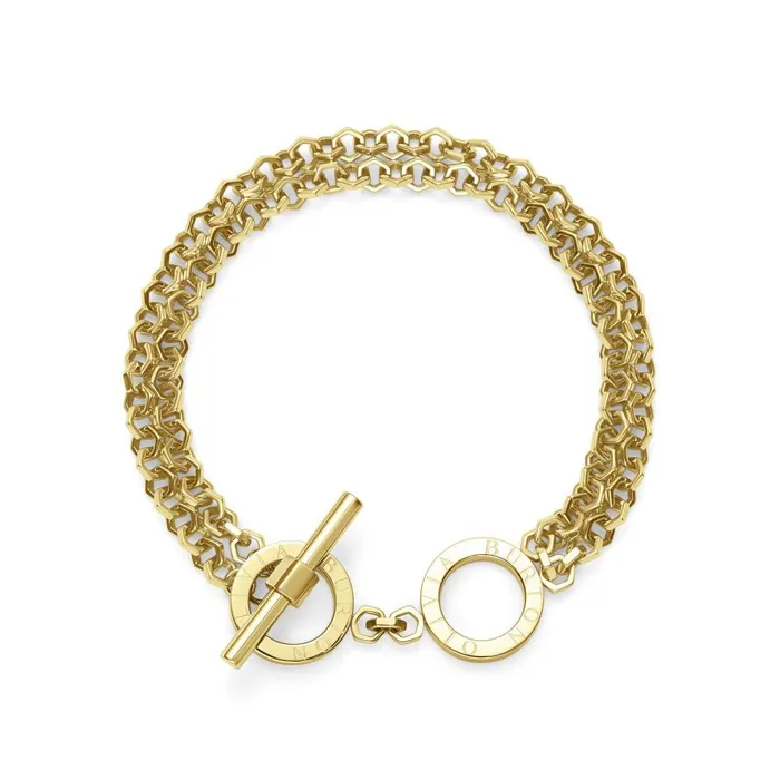 Women Bracelets Olivia Burton Honeycomb Toggle Gold Plated Bracelet