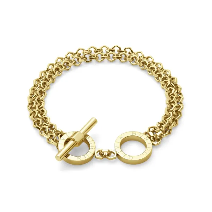 Women Bracelets Olivia Burton Honeycomb Toggle Gold Plated Bracelet