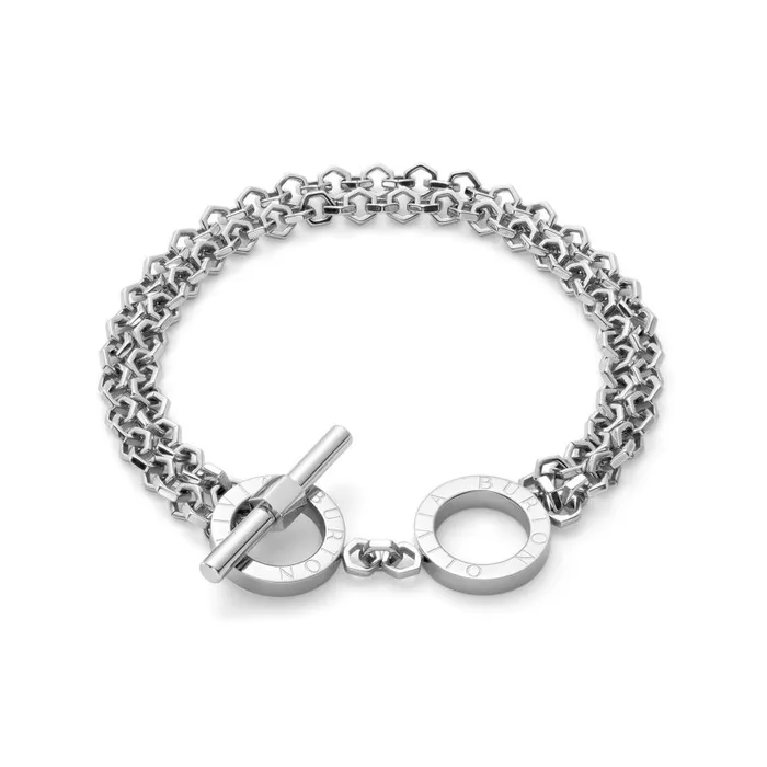 Women Bracelets Olivia Burton Honeycomb Toggle Silver Tone Bracelet