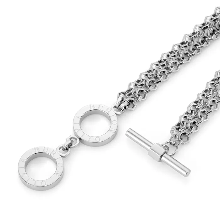 Women Bracelets Olivia Burton Honeycomb Toggle Silver Tone Bracelet