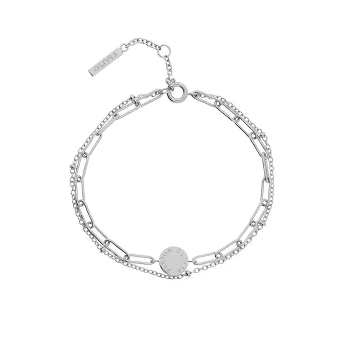 Women Bracelets Olivia Burton Illusion Silver Stacking Bracelet