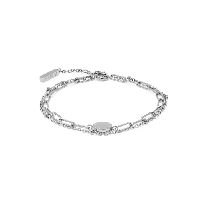 Women Bracelets Olivia Burton Illusion Silver Stacking Bracelet