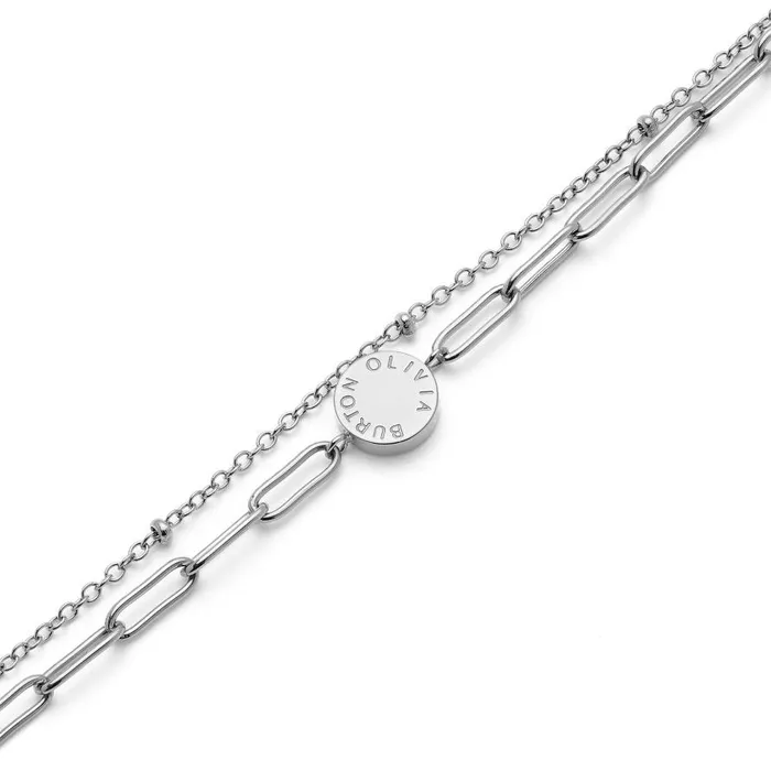Women Bracelets Olivia Burton Illusion Silver Stacking Bracelet