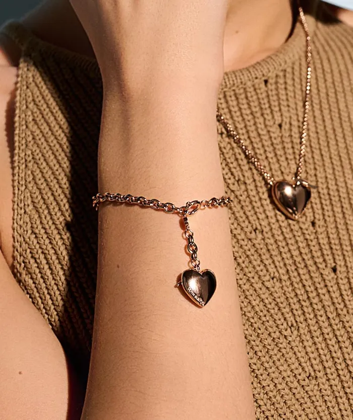 Women Bracelets Olivia Burton Knot Heart Rose Gold Bracelet