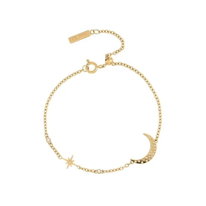 Women Bracelets Olivia Burton North Star and Moon Gold Bracelet