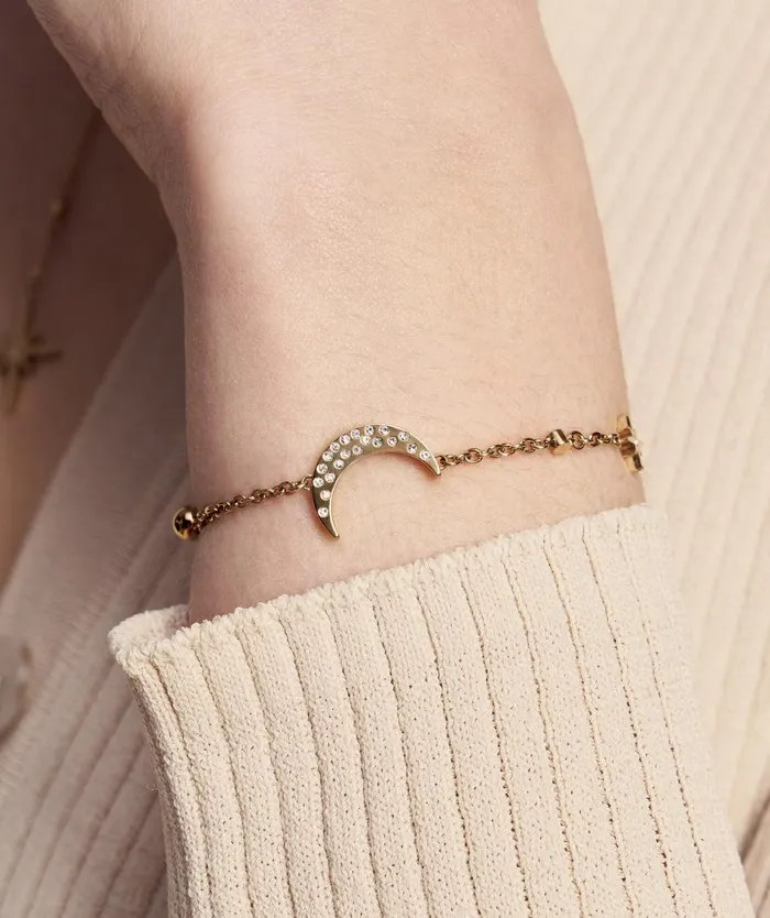 Women Bracelets Olivia Burton North Star and Moon Gold Bracelet