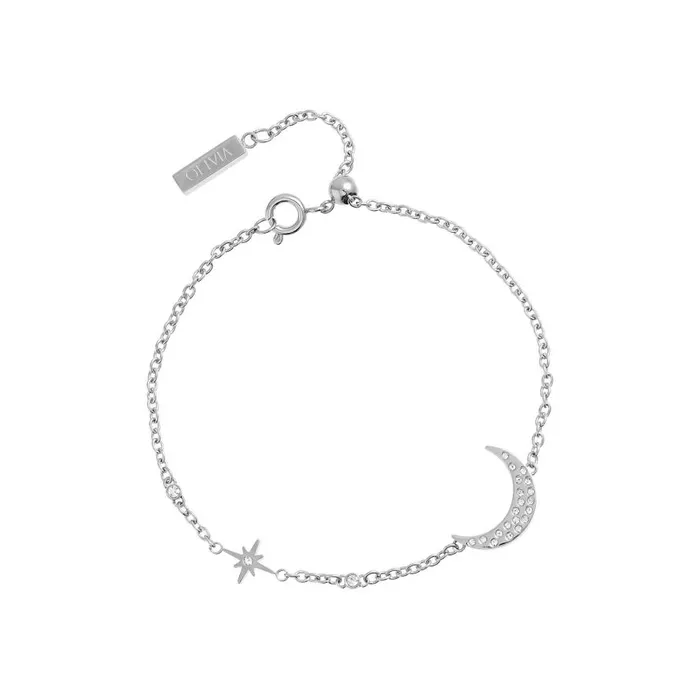 Women Bracelets Olivia Burton North Star and Moon Silver Bracelet