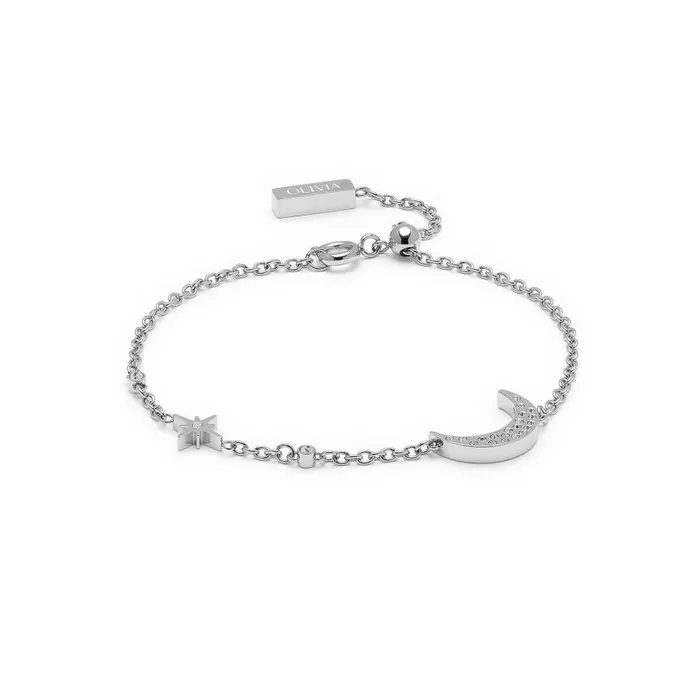 Women Bracelets Olivia Burton North Star and Moon Silver Bracelet