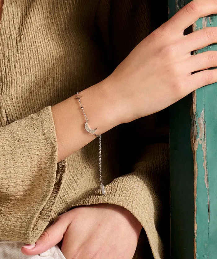 Women Bracelets Olivia Burton North Star and Moon Silver Bracelet