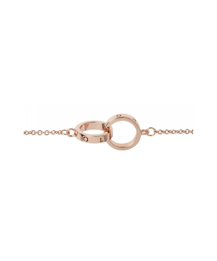 Women Bracelets Olivia Burton Rose Gold Interlink Bracelet