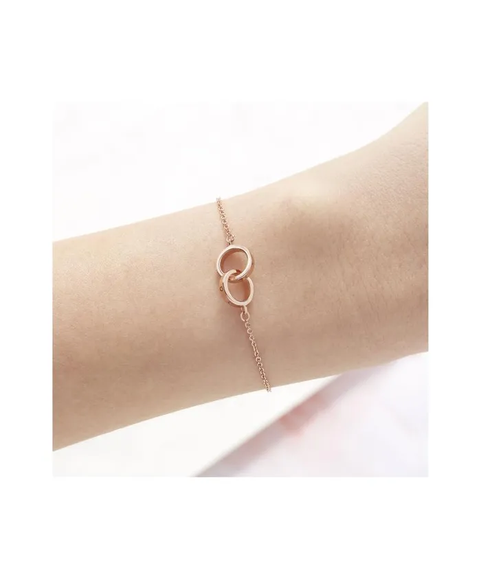 Women Bracelets Olivia Burton Rose Gold Interlink Bracelet