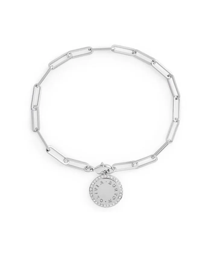 Women Bracelets Olivia Burton Silver Disc Womens Bracelet