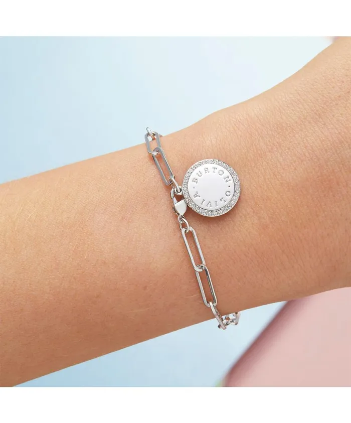 Women Bracelets Olivia Burton Silver Disc Womens Bracelet