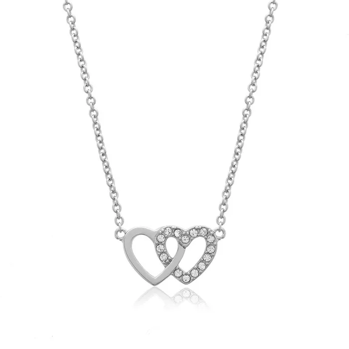 Women Bracelets Olivia Burton Silver Heart Bracelet and Necklace Gift Set