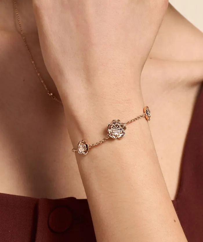 Women Bracelets Olivia Burton Tudor Rose Rose Gold Plated Bracelet