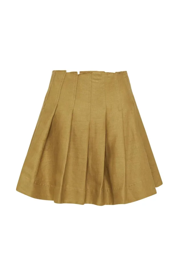 Women Byblos Mini Skirt Olive Green Aje Skirts