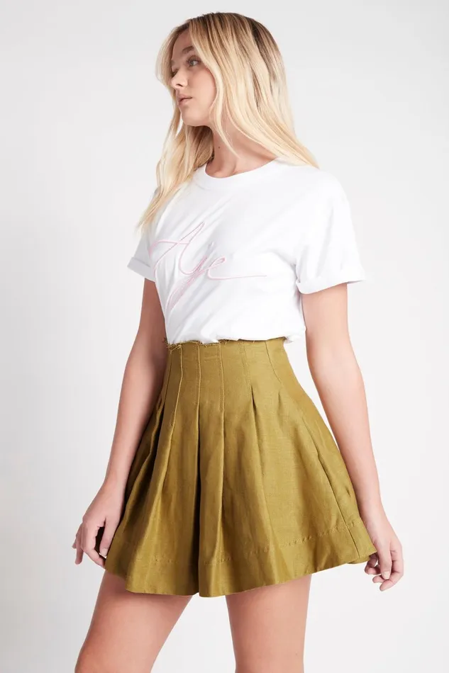 Women Byblos Mini Skirt Olive Green Aje Skirts