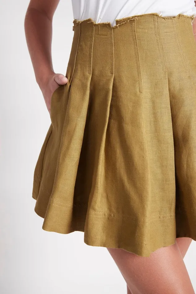 Women Byblos Mini Skirt Olive Green Aje Skirts