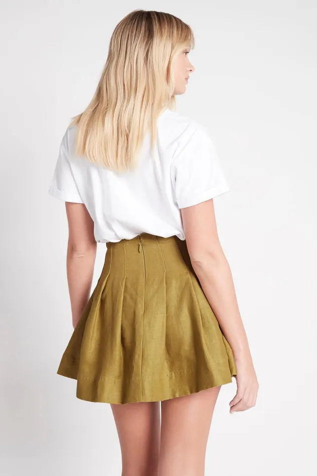 Women Byblos Mini Skirt Olive Green Aje Skirts
