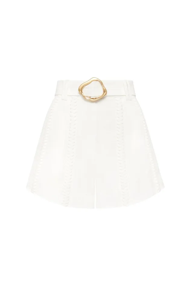 Women Cantina Belted Short Ivory Aje Shorts