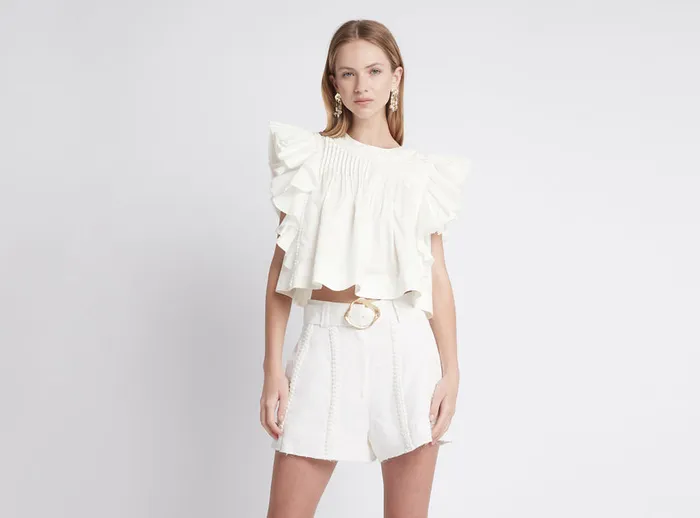 Women Cantina Belted Short Ivory Aje Shorts