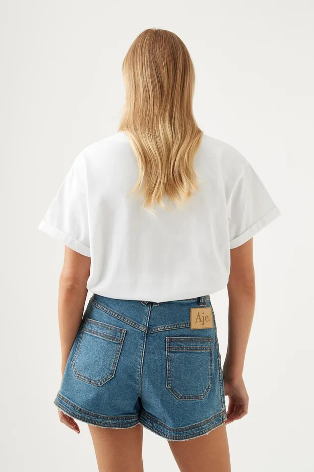 Women Cary Embellished Tee Whiteblack Aje Tees