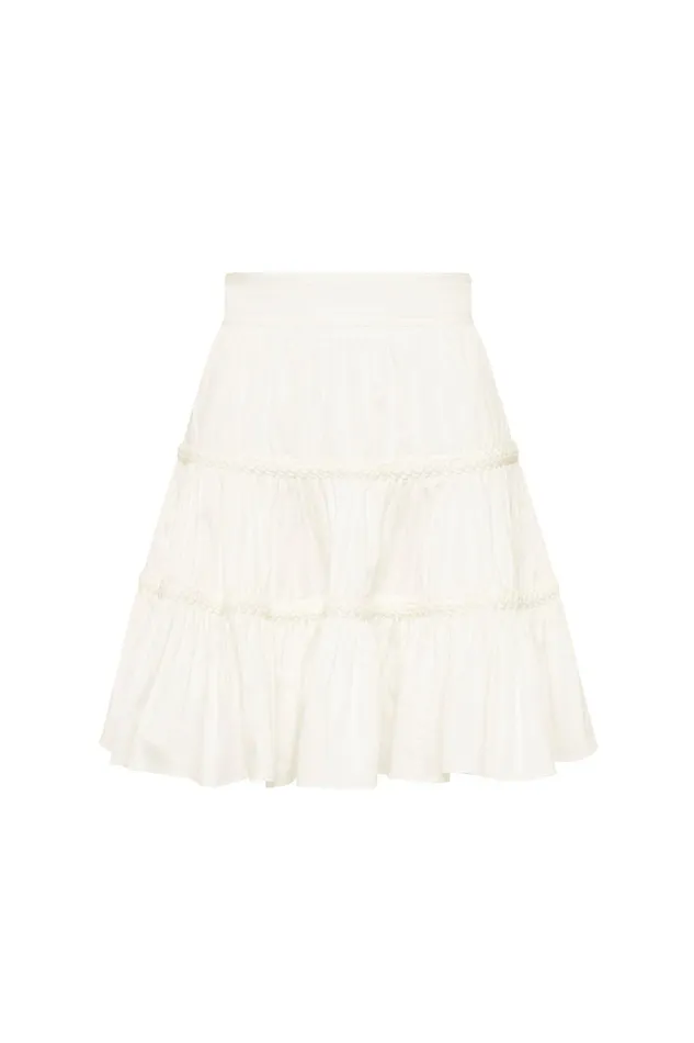 Women Casabianca Braided Mini Skirt Ivory Aje Skirts