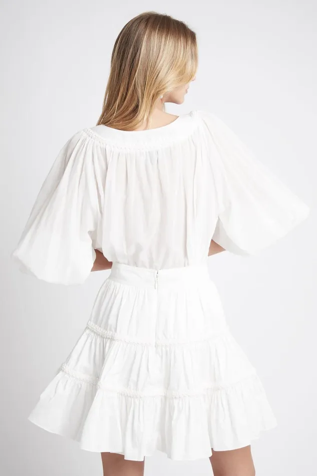 Women Casabianca Braided Mini Skirt Ivory Aje Skirts