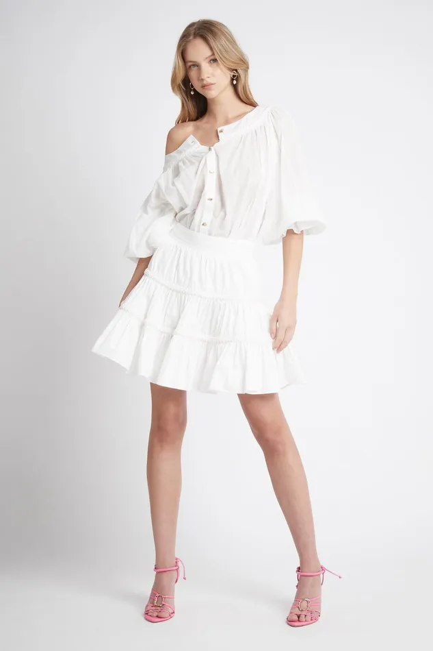 Women Casabianca Braided Mini Skirt Ivory Aje Skirts