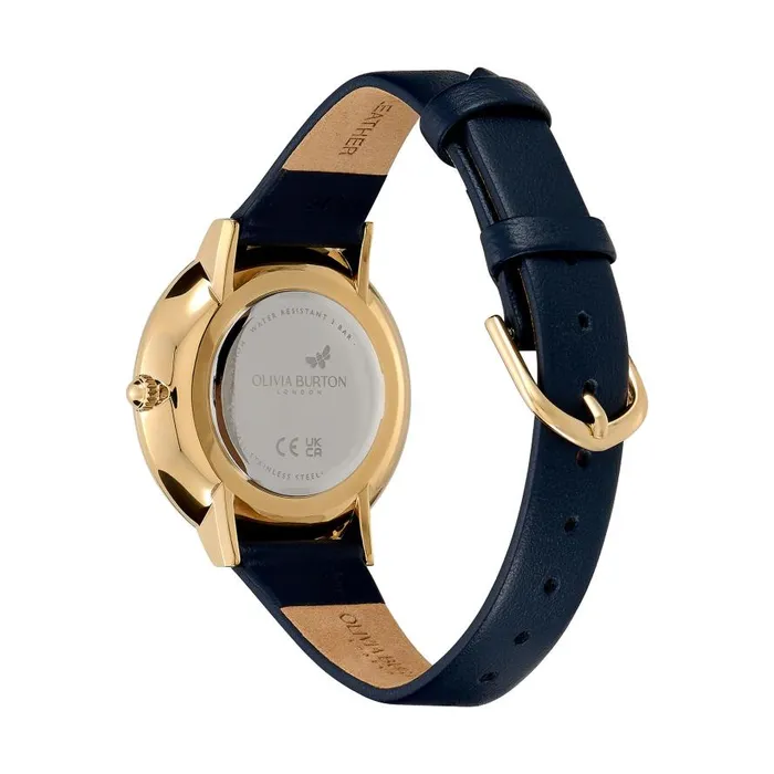Women Celestial Watches Olivia Burton 35mm Nova Slim Gold and Sapphire Blue Leather Strap Watch Women Celestial Watches Olivia Burton 35mm Nova Slim Gold and Sapphire Blue Leather Strap Watch
