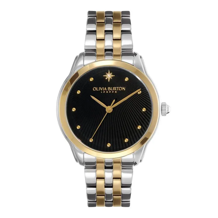 Women Celestial Watches Olivia Burton 36mm Starlight Black and Two Tone Bracelet Watch Women Celestial Watches Olivia Burton 36mm Starlight Black and Two Tone Bracelet Watch