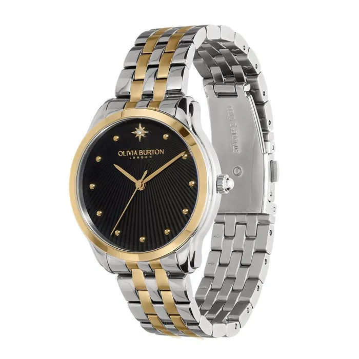 Women Celestial Watches Olivia Burton 36mm Starlight Black and Two Tone Bracelet Watch Women Celestial Watches Olivia Burton 36mm Starlight Black and Two Tone Bracelet Watch