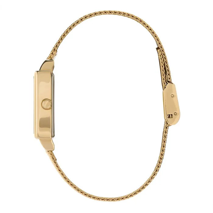 Women Classic Watches Olivia Burton 21mm Rectangle White and Gold Mesh Watch Women Classic Watches Olivia Burton 21mm Rectangle White and Gold Mesh Watch
