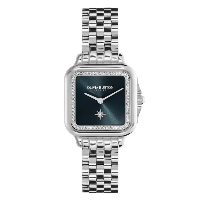 Women Classic Watches Olivia Burton 28mm Grosvenor Blue and Silver Bracelet Watch Women Classic Watches Olivia Burton 28mm Grosvenor Blue and Silver Bracelet Watch