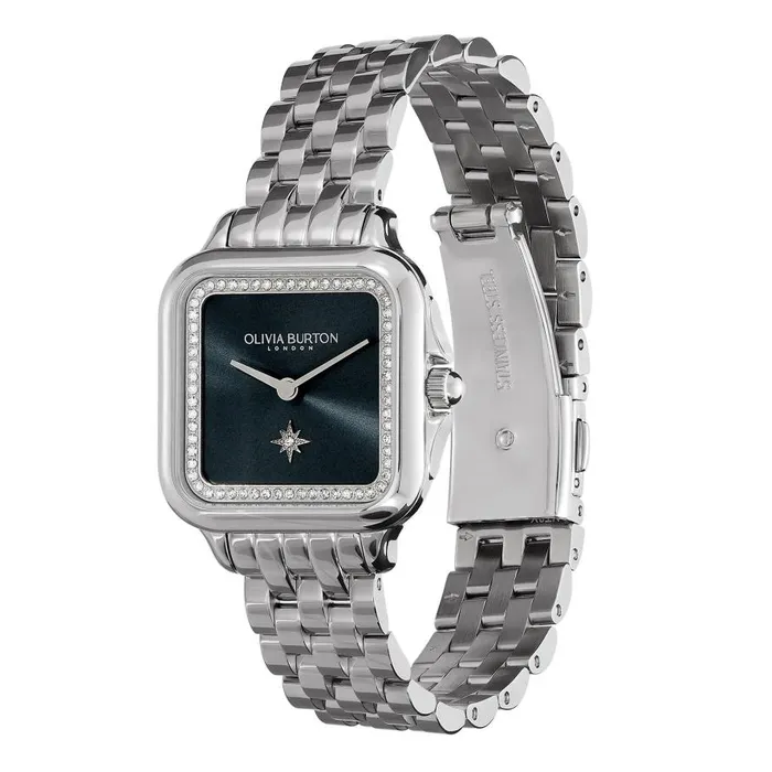 Women Classic Watches Olivia Burton 28mm Grosvenor Blue and Silver Bracelet Watch Women Classic Watches Olivia Burton 28mm Grosvenor Blue and Silver Bracelet Watch