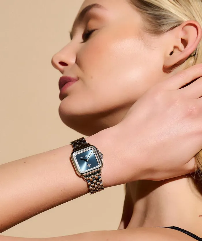Women Classic Watches Olivia Burton 28mm Grosvenor Blue and Silver Bracelet Watch Women Classic Watches Olivia Burton 28mm Grosvenor Blue and Silver Bracelet Watch