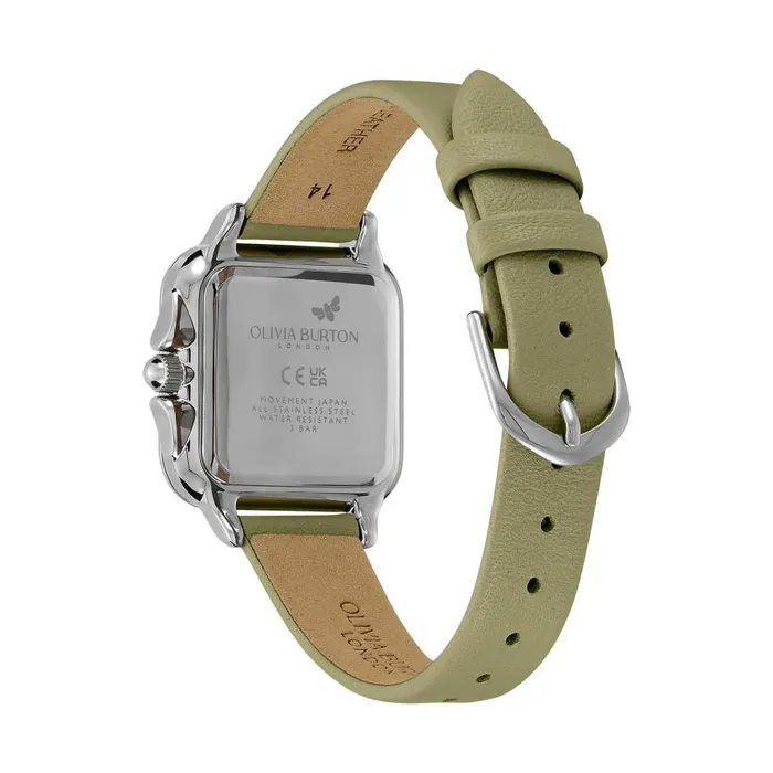 Women Classic Watches Olivia Burton 28mm Grosvenor Silver and Sage Green Leather Strap Watch Women Classic Watches Olivia Burton 28mm Grosvenor Silver and Sage Green Leather Strap Watch