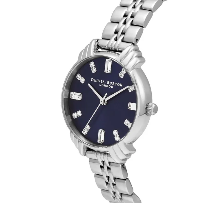 Women Classic Watches Olivia Burton 30mm Blue and Silver Bracelet Watch
