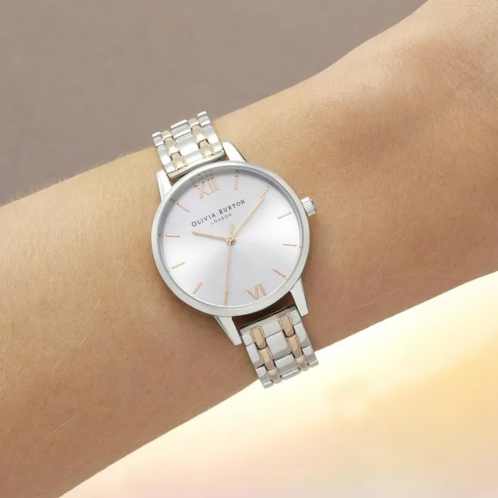 Women Classic Watches Olivia Burton 30mm Silver and Carnation Gold Bracelet Watch Women Classic Watches Olivia Burton 30mm Silver and Carnation Gold Bracelet Watch